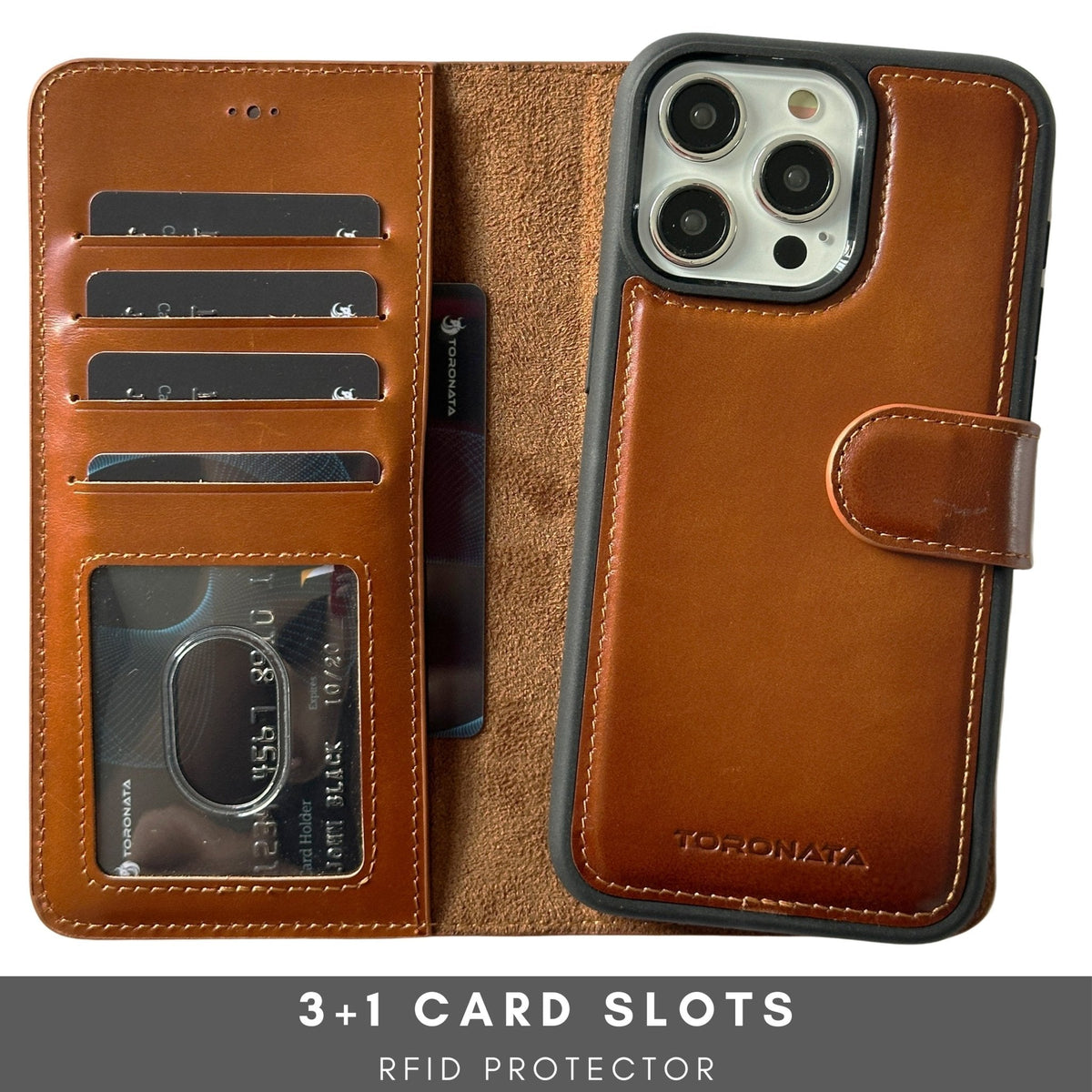 Vegas Premium Leather iPhone 15 Wallet Case with MagSafe | Detachable RFID Blocking Luxury Wallet-2