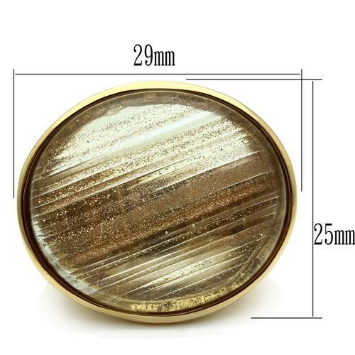 VL002 - IP Gold(Ion Plating) Brass Ring with Synthetic Synthetic Rutile in Topaz-1