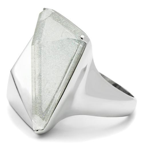 VL009 - Rhodium Brass Ring with Synthetic Synthetic Stone in Aurora Borealis (Rainbow Effect)-2