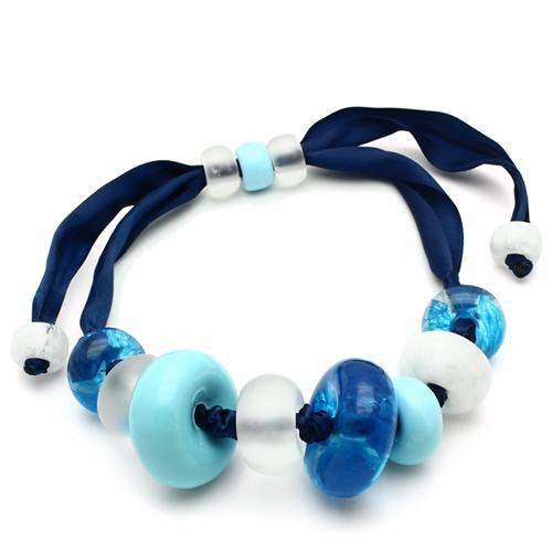 VL023 -  Resin Necklace with Synthetic Synthetic Stone in Multi Color-1