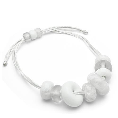 VL024 -  Resin Necklace with Synthetic Synthetic Stone in White-1