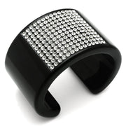 VL025 -  Resin Bangle with Top Grade Crystal  in Clear-0