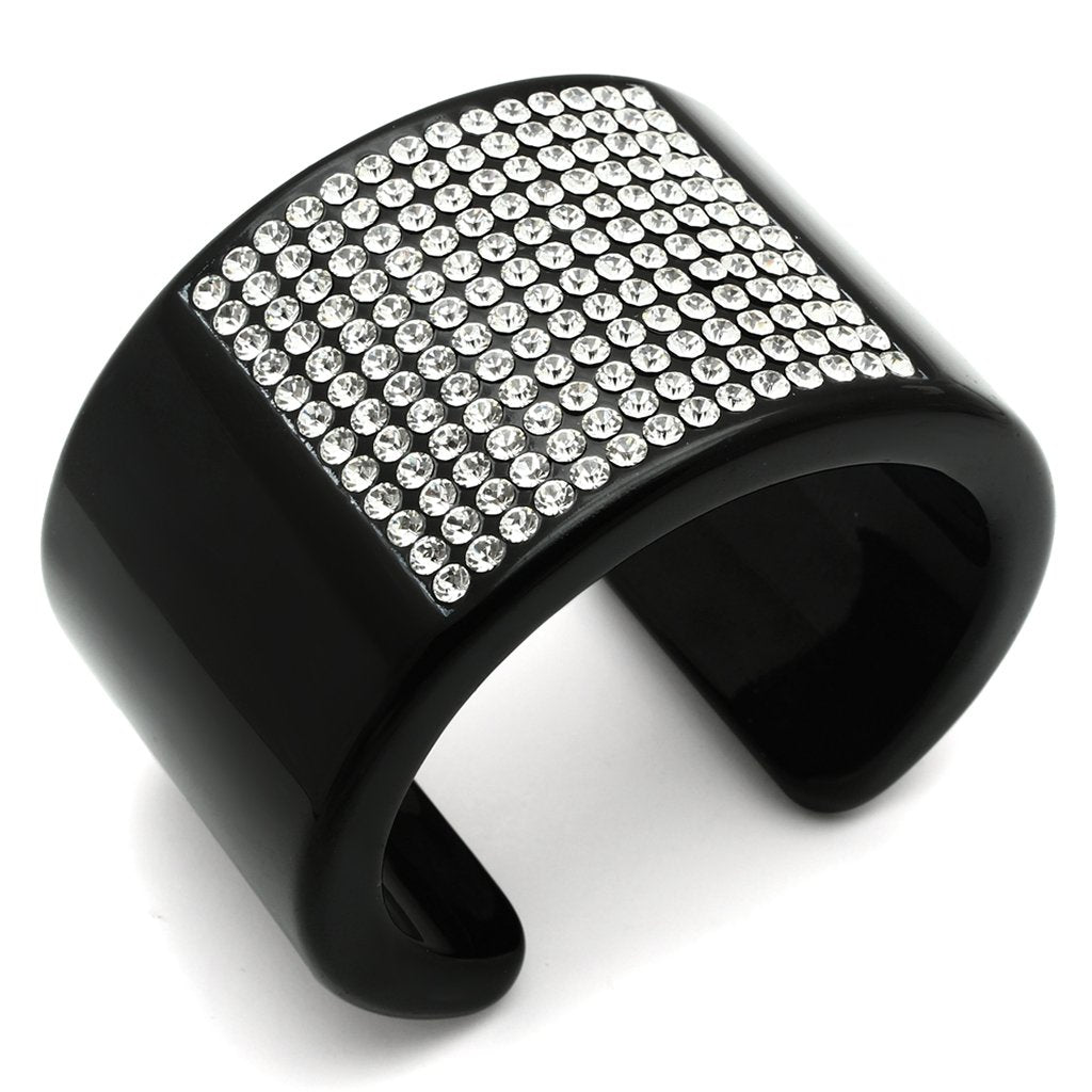 VL025 -  Resin Bangle with Top Grade Crystal  in Clear-0