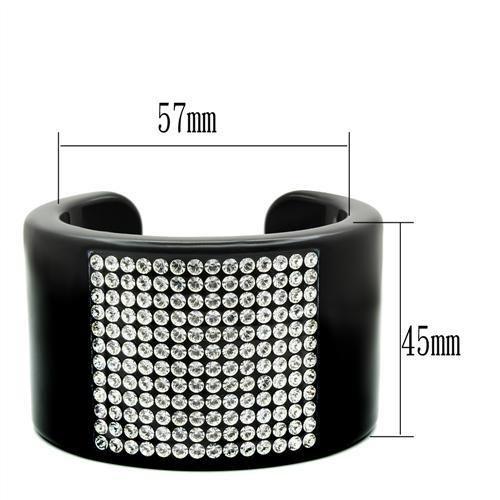 VL025 -  Resin Bangle with Top Grade Crystal  in Clear-1