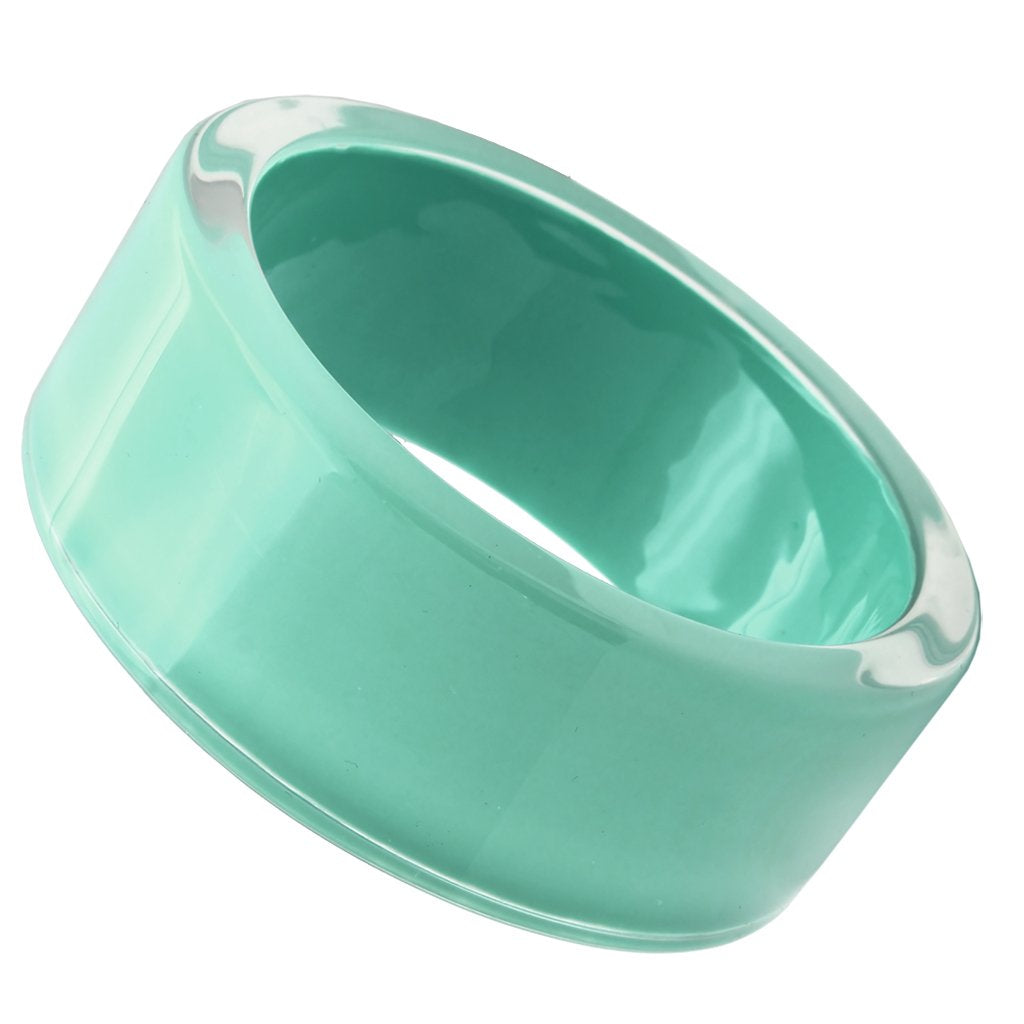 VL044 -  Resin Bangle with Synthetic Synthetic Stone in Emerald-0