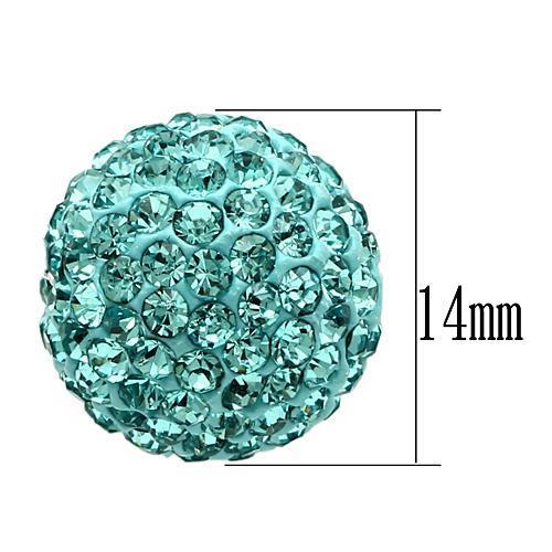 VL059 - Rhodium Brass Chain Pendant with Top Grade Crystal  in Sea Blue-2