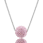 VL060 - Rhodium Brass Chain Pendant with Top Grade Crystal  in Emerald-0