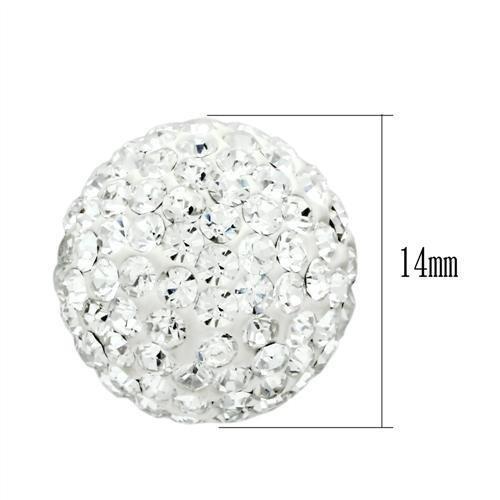 VL061 - Rhodium Brass Chain Pendant with Top Grade Crystal  in Clear-1