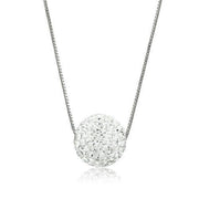 VL061 - Rhodium Brass Chain Pendant with Top Grade Crystal  in Clear-0