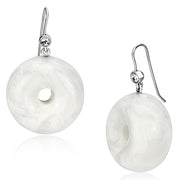 VL068 - IP rhodium (PVD) Brass Earrings with Synthetic Synthetic Stone in White-0