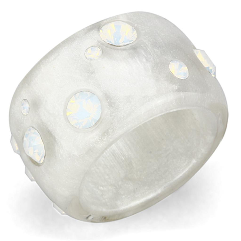 VL078 -  Resin Ring with Top Grade Crystal  in Aurora Borealis (Rainbow Effect)-0