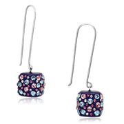 VL089 - High polished (no plating) Stainless Steel Earrings with Top Grade Crystal  in Multi Color-0