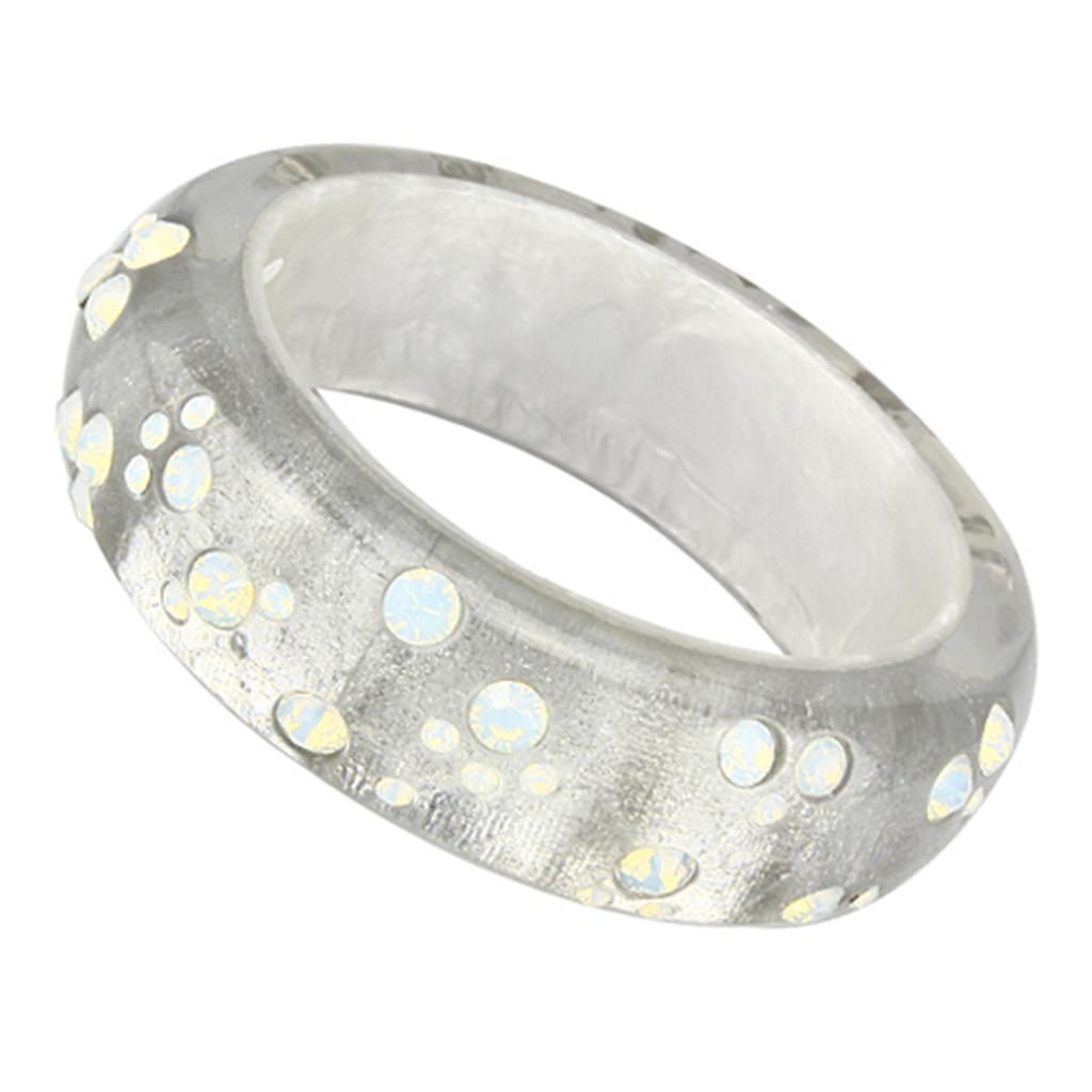 VL092 -  Resin Bangle with Top Grade Crystal  in Aurora Borealis (Rainbow Effect)-0