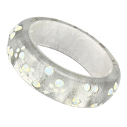 VL092 -  Resin Bangle with Top Grade Crystal  in Aurora Borealis (Rainbow Effect)-0