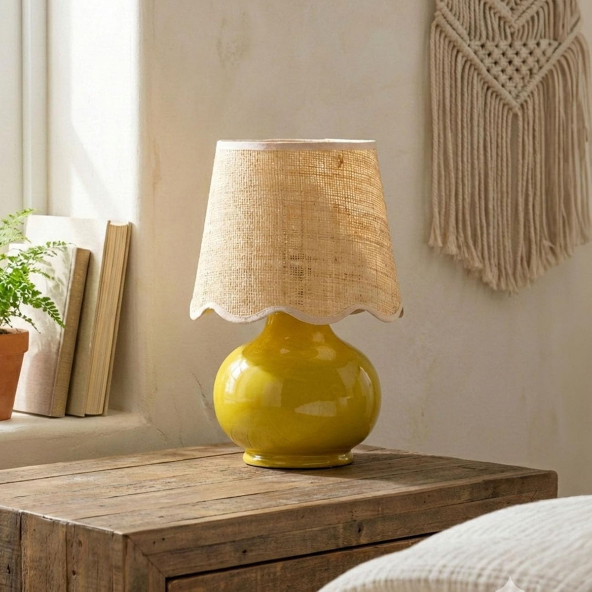 Benton Handmade Ceramic Table Lamp with Cotton Shade-6